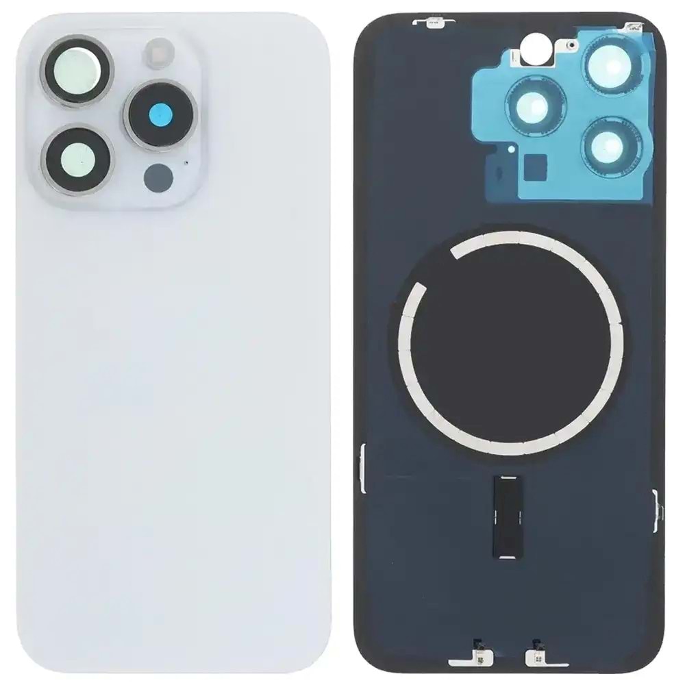 İPHONE 15 PRO MAX ARKA KAPAK BEYAZ KAMERA CAMLI