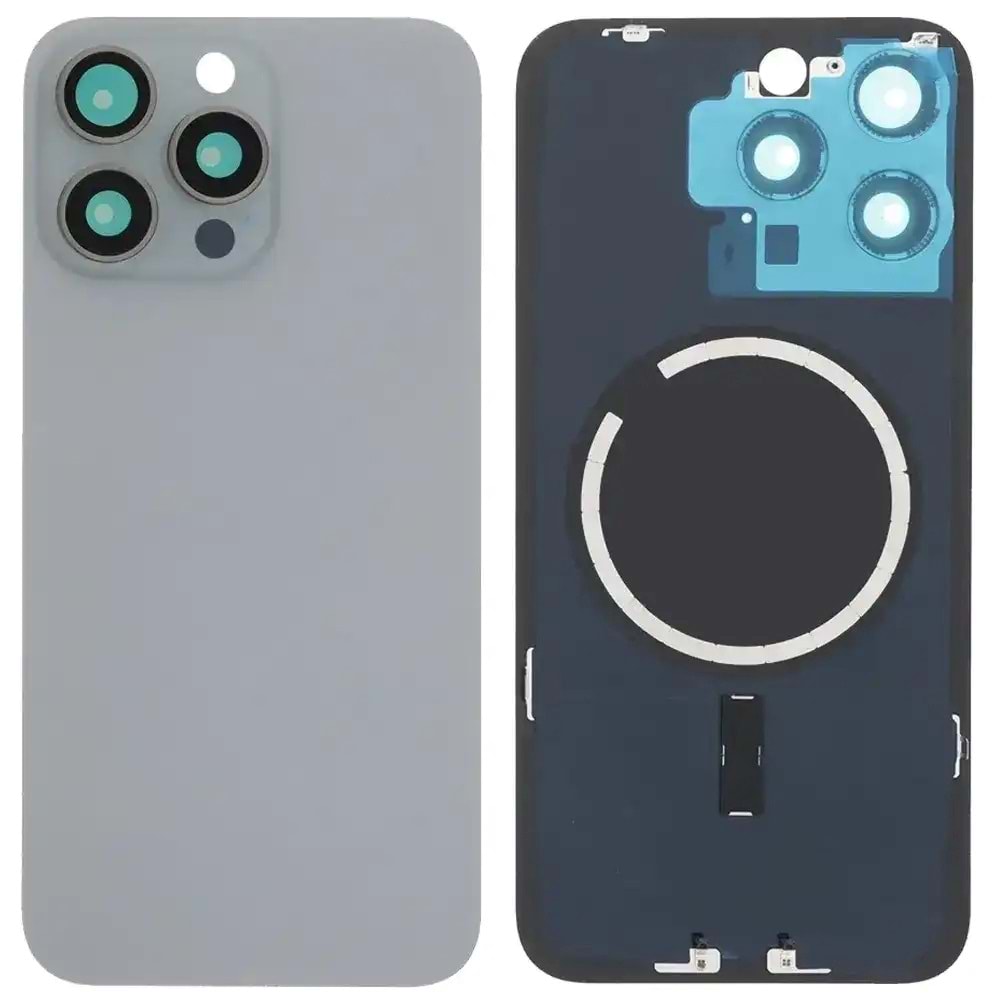 İPHONE 15 PRO MAX ARKA KAPAK SİLVER KAMERA CAMLI