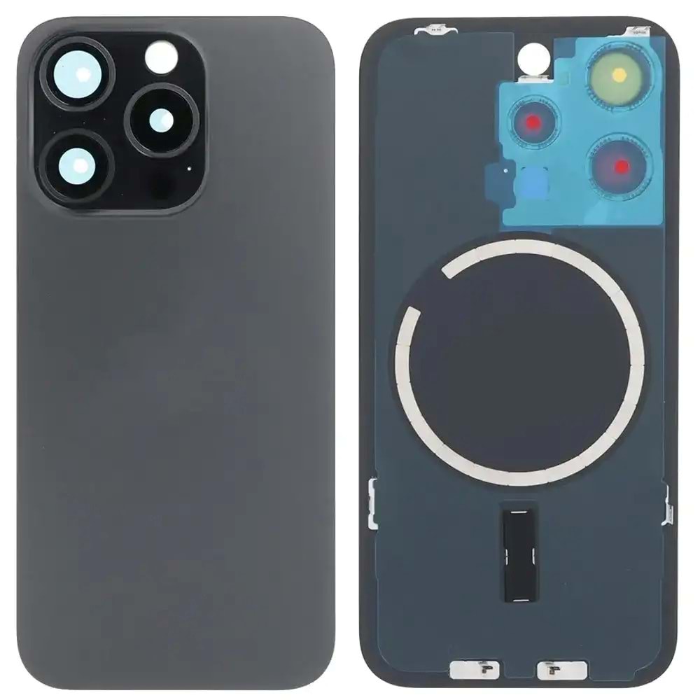 İPHONE 15 PRO ARKA KAPAK SİYAH KAMERA CAMLI